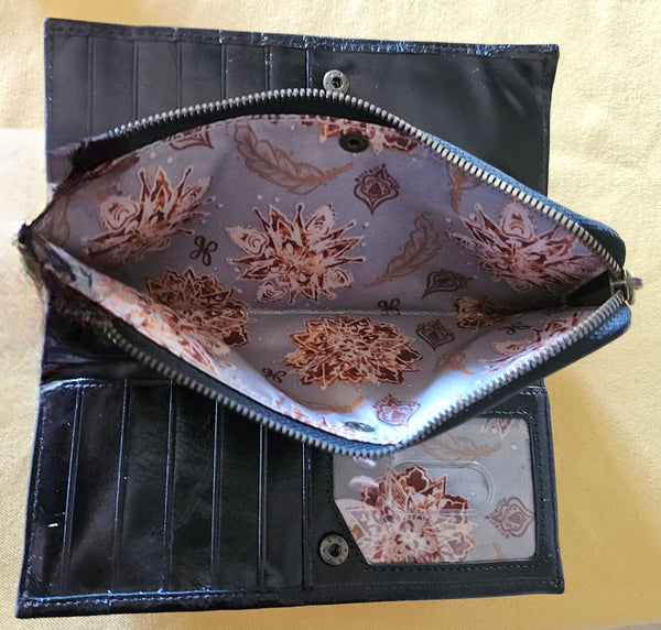 Black Leather HOBO Full Size Wallet