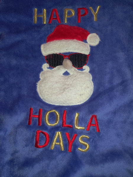 Women's Small 4-Pc Happy Holla Days Cool Santa Christmas Pajama Set