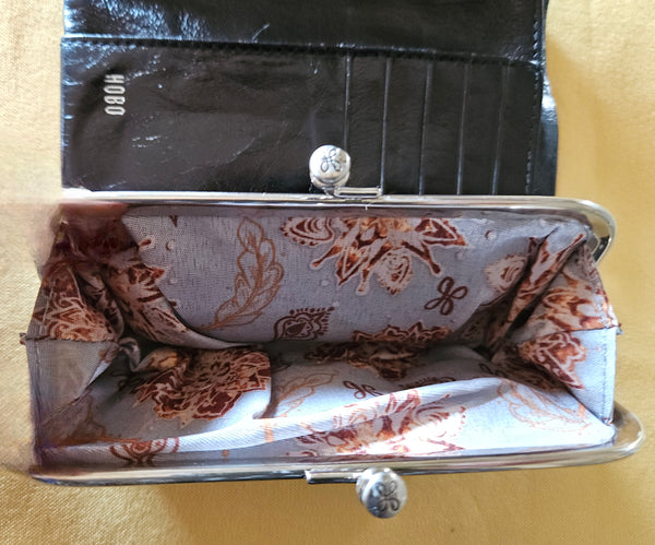 Black Leather HOBO Half Size Wallet