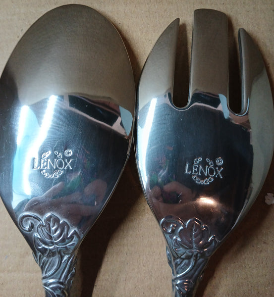 Brand New Lenox 3 Piece Silver Grape Weave Salad Serveware Set Hosting Tools