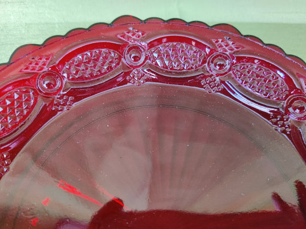 1876 AVON Ruby Red Cape Cod Vintage 7.25" Salad Plates