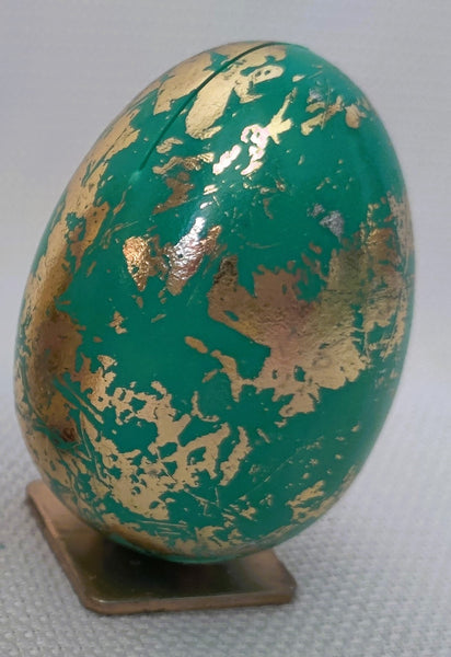 Pick Color ~ Color & Gold Decorative Spring Egg on Stand