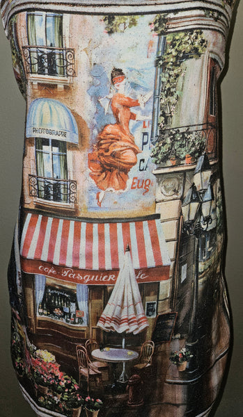 Handmade OSFM Regular Size France Themed Full Apron Paris Cooking Kitchen Chef