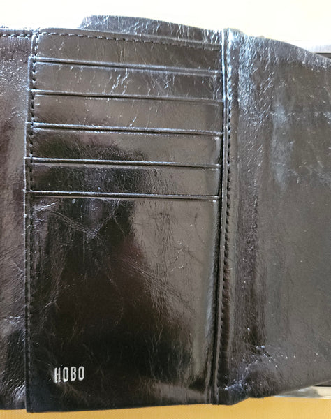 Black Leather HOBO Half Size Wallet
