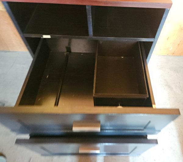 BUSH Black & Brown 3-Pc Corner Desk, Chair & 2-Drawer Filing Cabinet Set