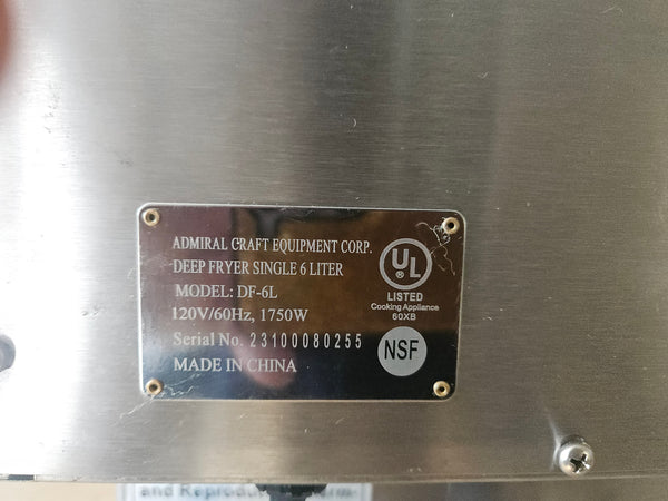 . ADCRAFT 6 liter single deep fryer DF‑6L electric countertop fryer kitchen appliance