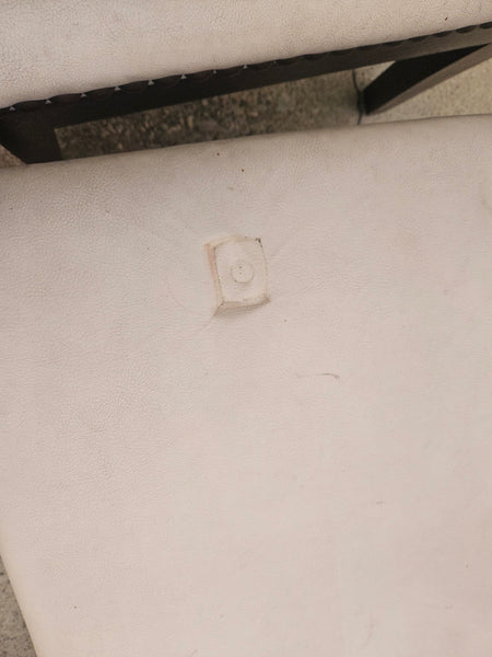 Set of 5 White Leather Dining Room Chairs