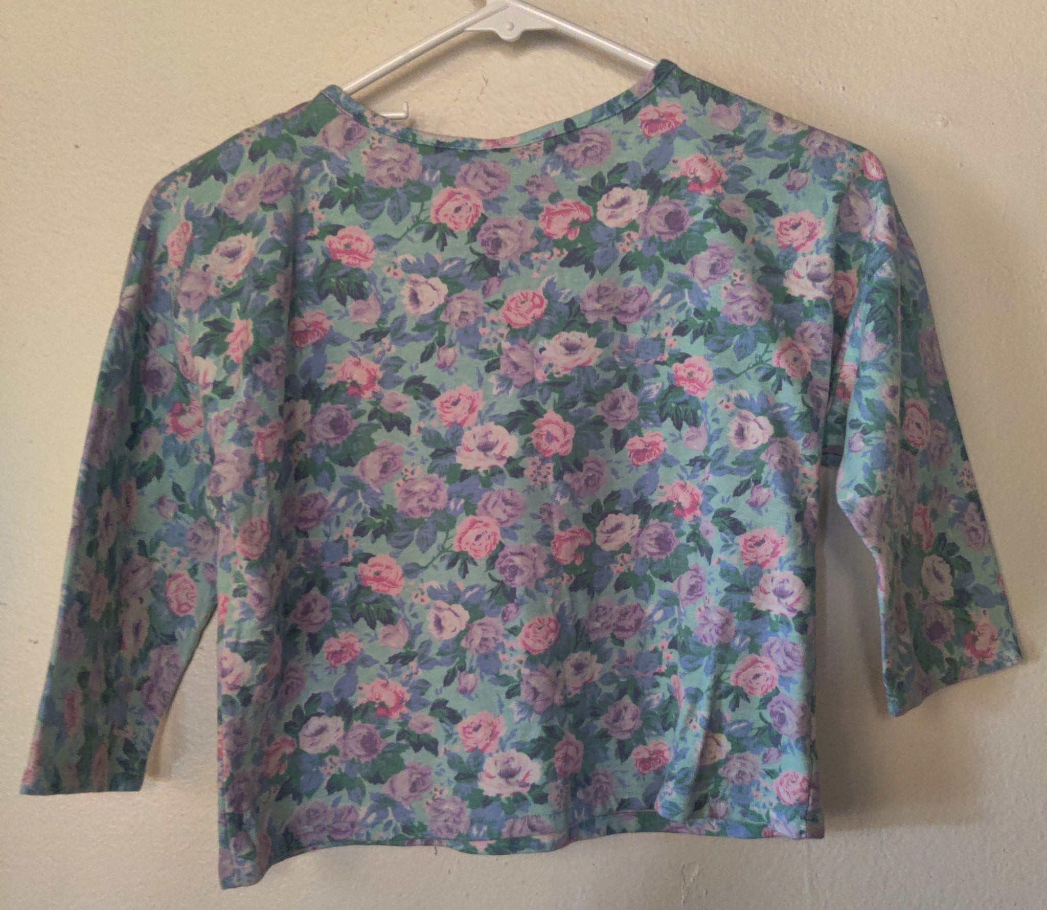 Size 14 TLC Floral Long Sleeve Multi-color Shirt
