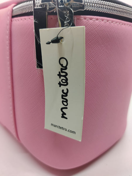 Brand New MARC TETRO Pink Makeup Bag w/ Black Cat Graphic