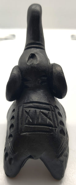 Vintage Black Ceramic African Elephant Figurine Statue