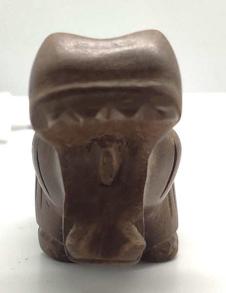 Vintage Thai Hand Carved Wood Hippopotamus Figurine Statue