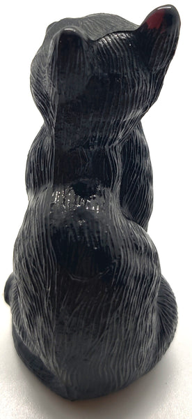 Vintage Ceramic Black Cat Figurine Statue