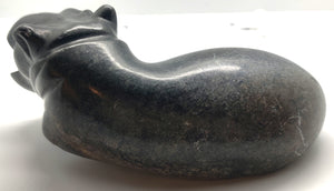 Vintage Stone Hippo Figurine