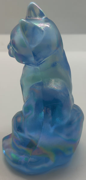 Vintage Fenton Glass Iridescent Cat Figurine Statue