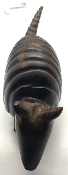 Vintage Armadillo Wood Carving Figurine