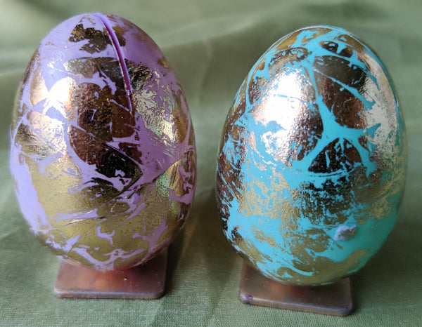 Pick Color ~ Color & Gold Decorative Spring Egg on Stand