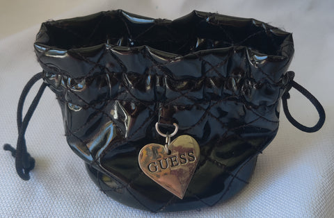 Black Quilted *GUESS* Drawstring Mini Purse