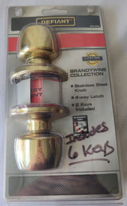 Replacement DEFIANT Gold Keyed Brass Door Knob