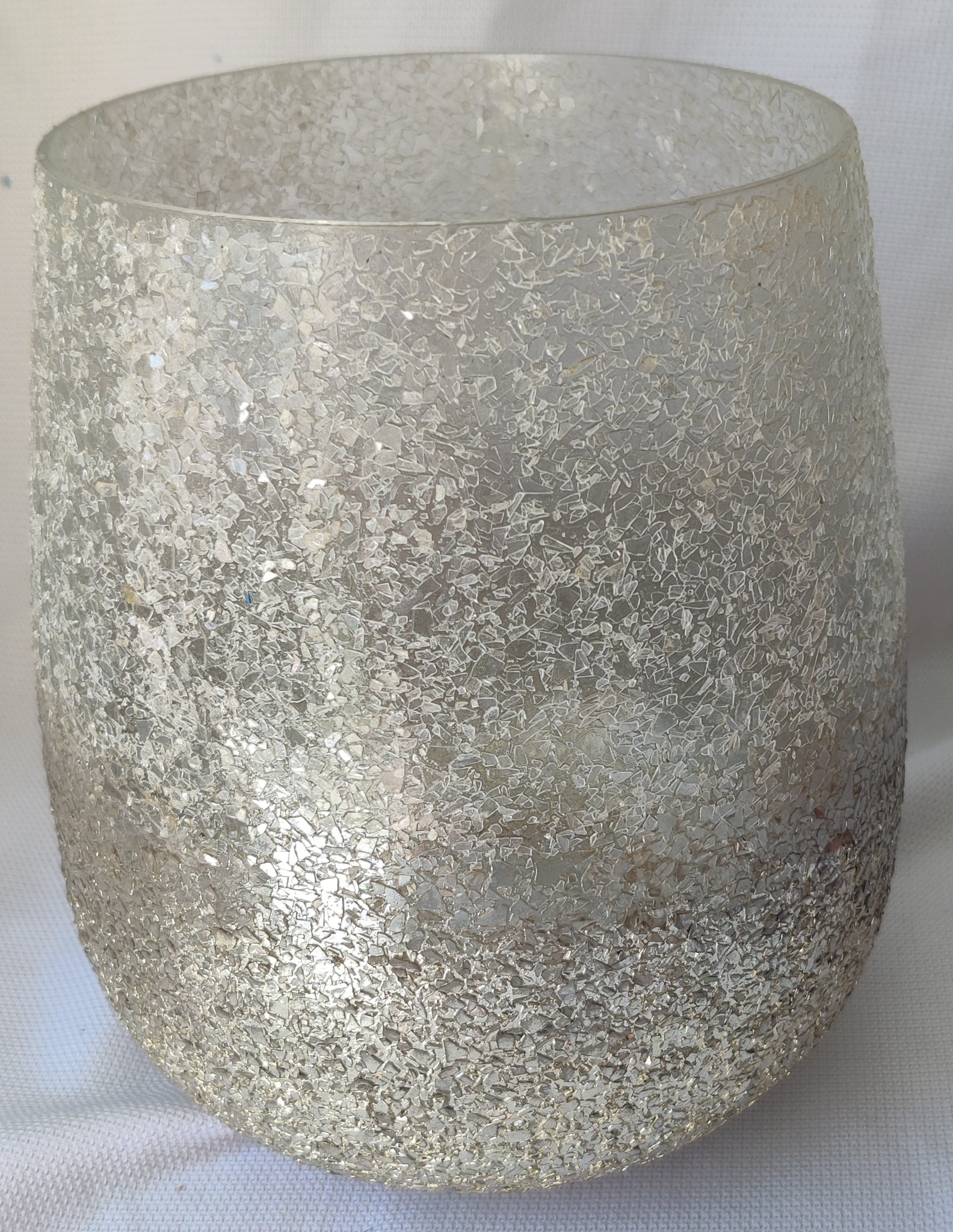 9" Silver Glitter Vase