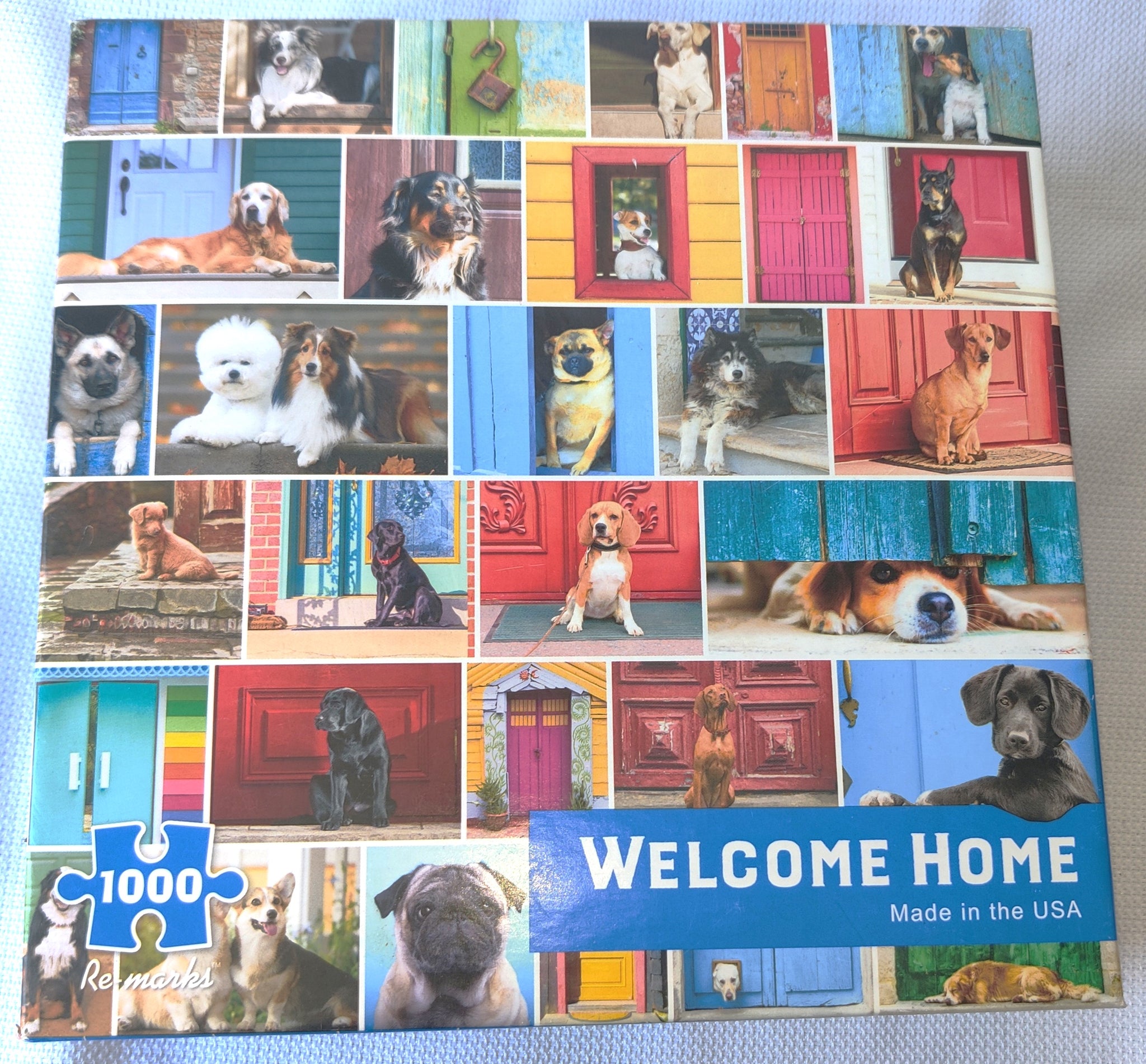 New "Welcome Home" 1000 Piece Dog Collage Jigsaw Puzzle