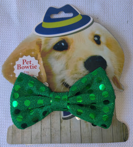 Brand New Green Sequence Pet Bowtie