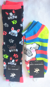 Size 5-9 Brand New BEVERLY HILLS POLO CLUB 3-Pair French Bulldog Socks