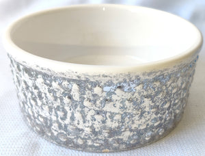 White & Gray Ceramic Dog Bowl