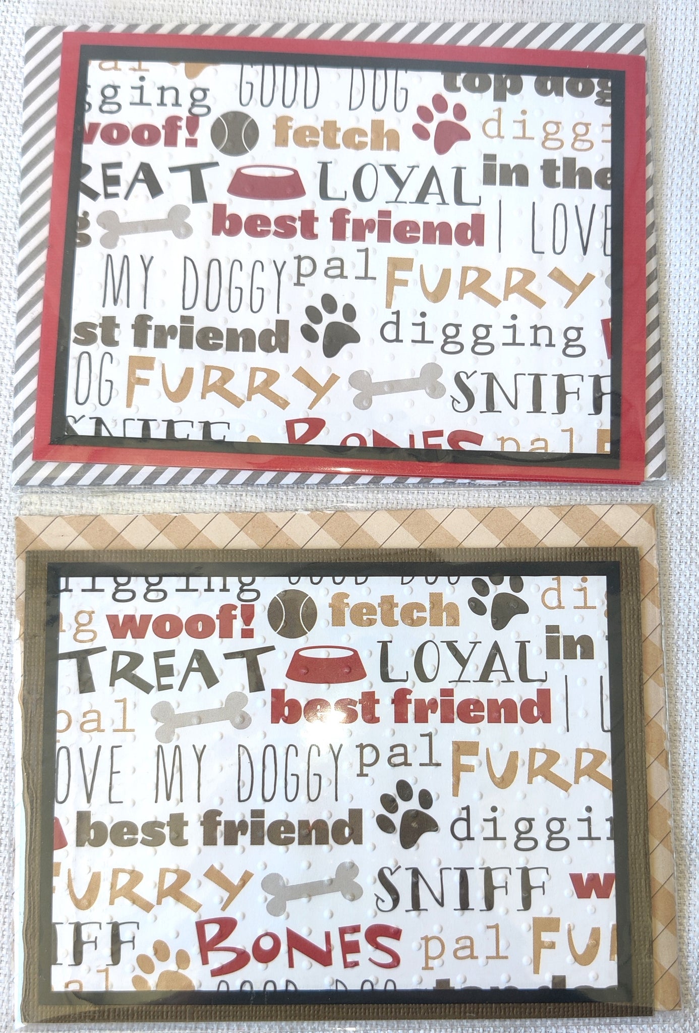 Set Of 2 Dog Themed Greeting Cards