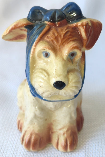 OCCUPIED JAPAN 4" Vintage Porcelain Muggsy the Toothache Dog Figurine Statue