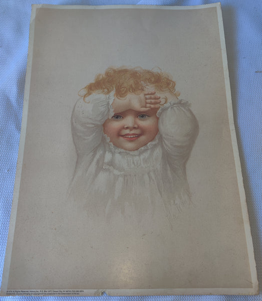 Set Of 2 Ida Waugh Vintage Infant Girl Rare Prints