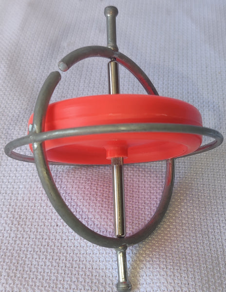 Gyro Whirl Red Metal Vintage Top Toy