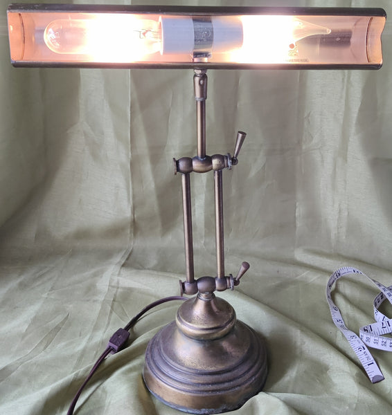 Vintage Brass Bankers Lamp Piano Desk Lamp