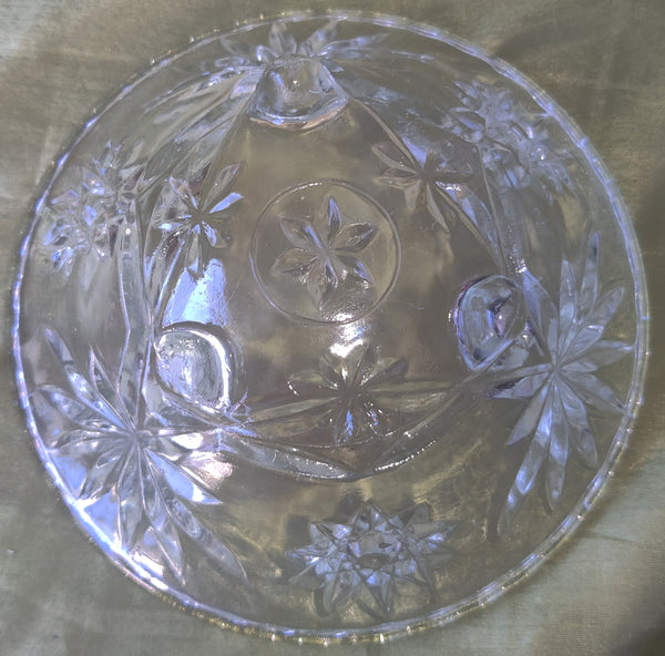 Floral Glass Candy Dish / Trinket Tray
