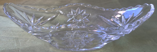 Vintage Clear Glass ANCHOR HOCKING American Pre-Cut Gondola Dish