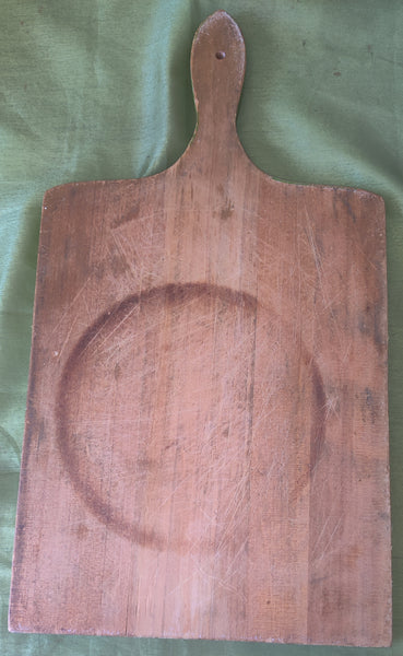 Vintage Folk Art Wood Cutting Board With Tree Design