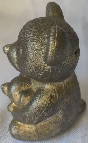 Vintage Gold Mama & Cub Coin Bank Bear Figurine