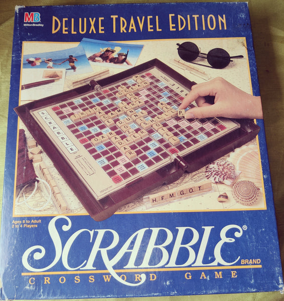 Vintage Milton Bradley Deluxe Travel Edition SCRABBLE Crossword Game