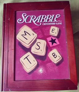 Vintage Game Collection SCRABBLE Parker Bros. Crossword Game in Wooden Box