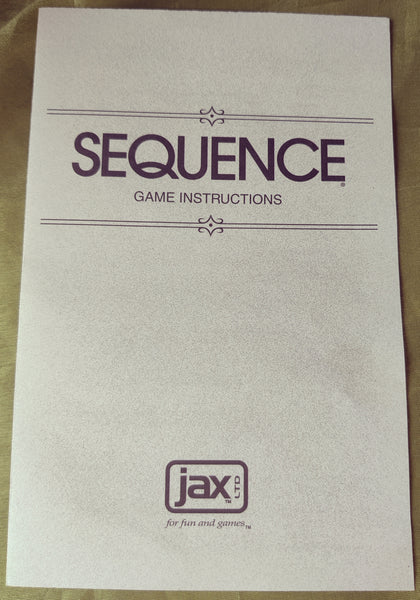 SEQUENCE Board Game  ~ An Exciting Game of Strategy by Jax