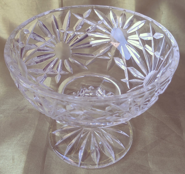 Vintage Crystal Stemmed Candy / Nut Bowl Dish