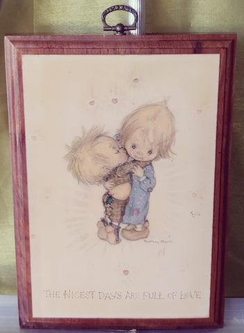 Vintage 1998 "The Nicest Days Are Full Of Love"Precious Moments Wood Plaque