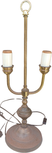 Vintage Brass Dual Bulb Lamp