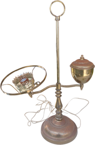 Vintage Art Deco Brass Student Hurrican Desk Lamp