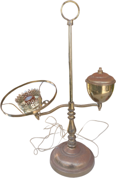 Vintage Art Deco Brass Student Hurrican Desk Lamp