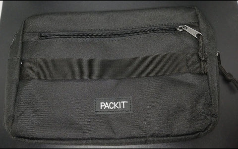 PACKIT Black Rectangular Freezable Lunch Bag
