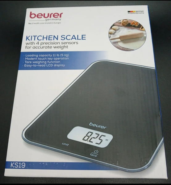 Brand New Beurer KS19 Black LED Digital 11 lb Kitchen Food Scale