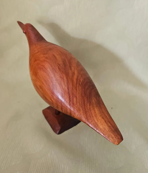 Vintage Mid Century Modern Solid Wood Carved Shore Bird (Side Wood Spacing)