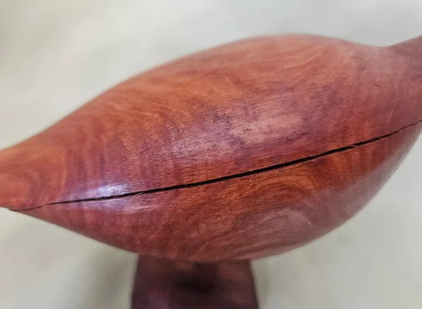 Vintage Mid Century Modern Solid Wood Carved Shore Bird (Side Wood Spacing)