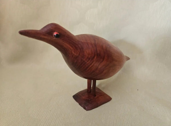 Vintage Mid Century Modern Solid Wood Carved Shore Bird (Side Wood Spacing)