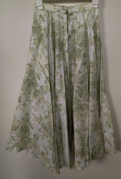 Small/Medium HANDMADE Women's Vintage Blue & White Chiffon Fully Lined Dress (FLAWS)